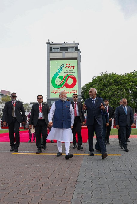 nijunction's tweet image. Prime Minister Narendra Modi attends the 60th Independence Day celebrations of the Maldives at the Republic Square in Male, as the ‘Guest of Honour’.