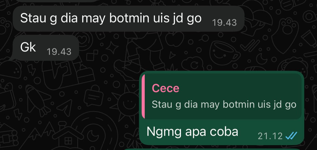 SeliaAisnith's tweet image. Kadang suka males chat sama ni orang