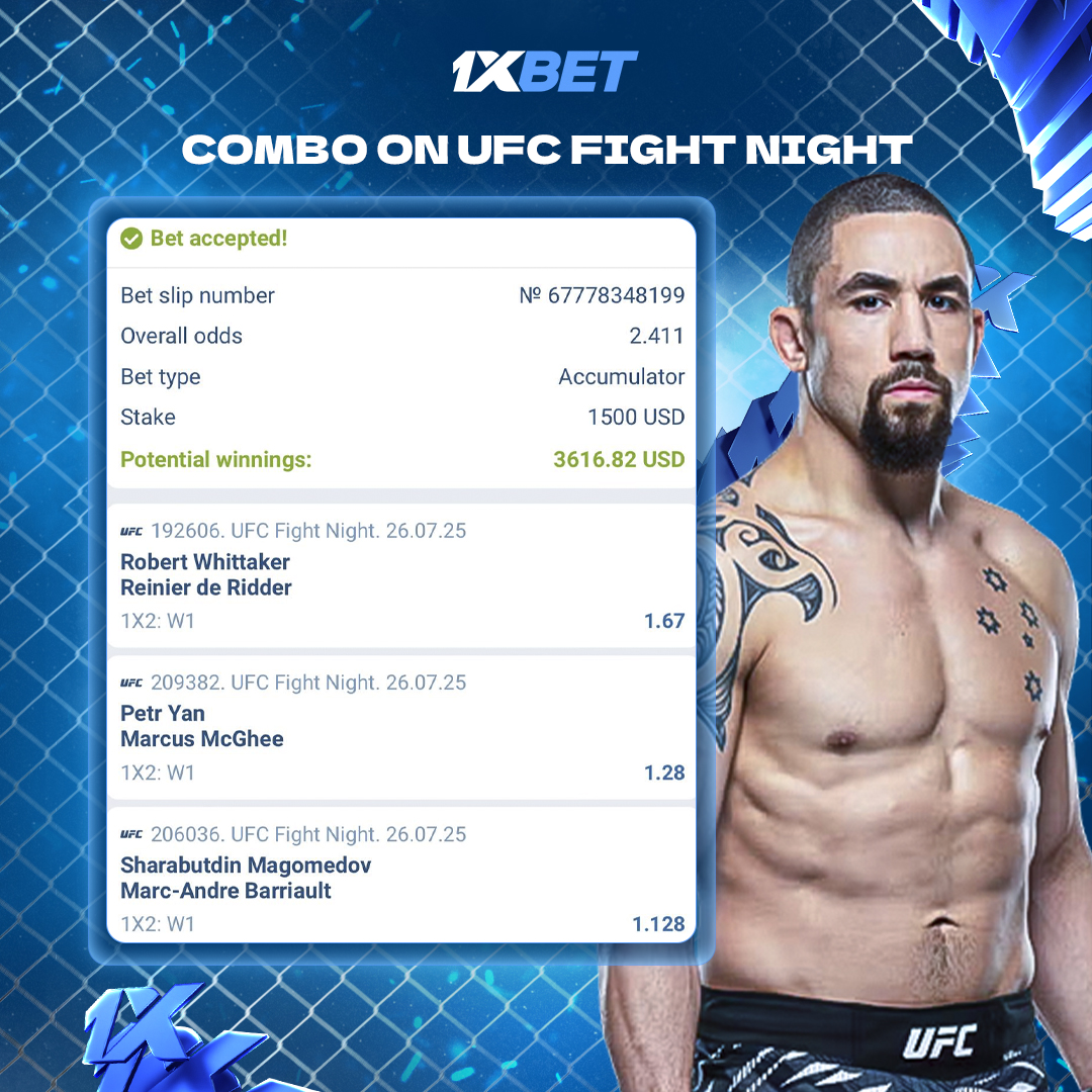1xBet_Eng's tweet image. UFC mode one 🔥

Code 🔗 1GSYF

Who’ll it hit? Check all odds 👇
cropped.link/ufcfnx