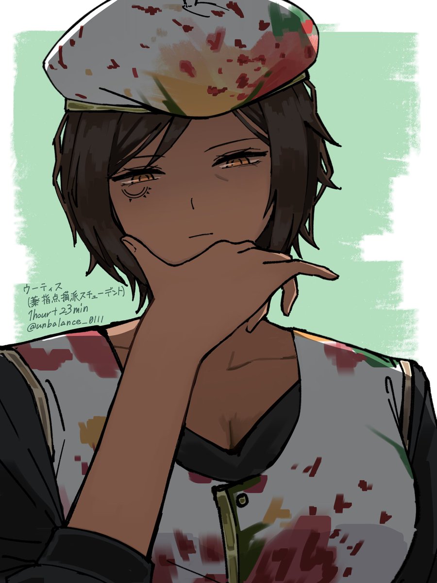 unbalance_0111's tweet image. #LORとLCB版深夜の真剣お絵かき60分一本勝負
#登場人物の部
薬指点描派スチューデント ウーティス (+23min)