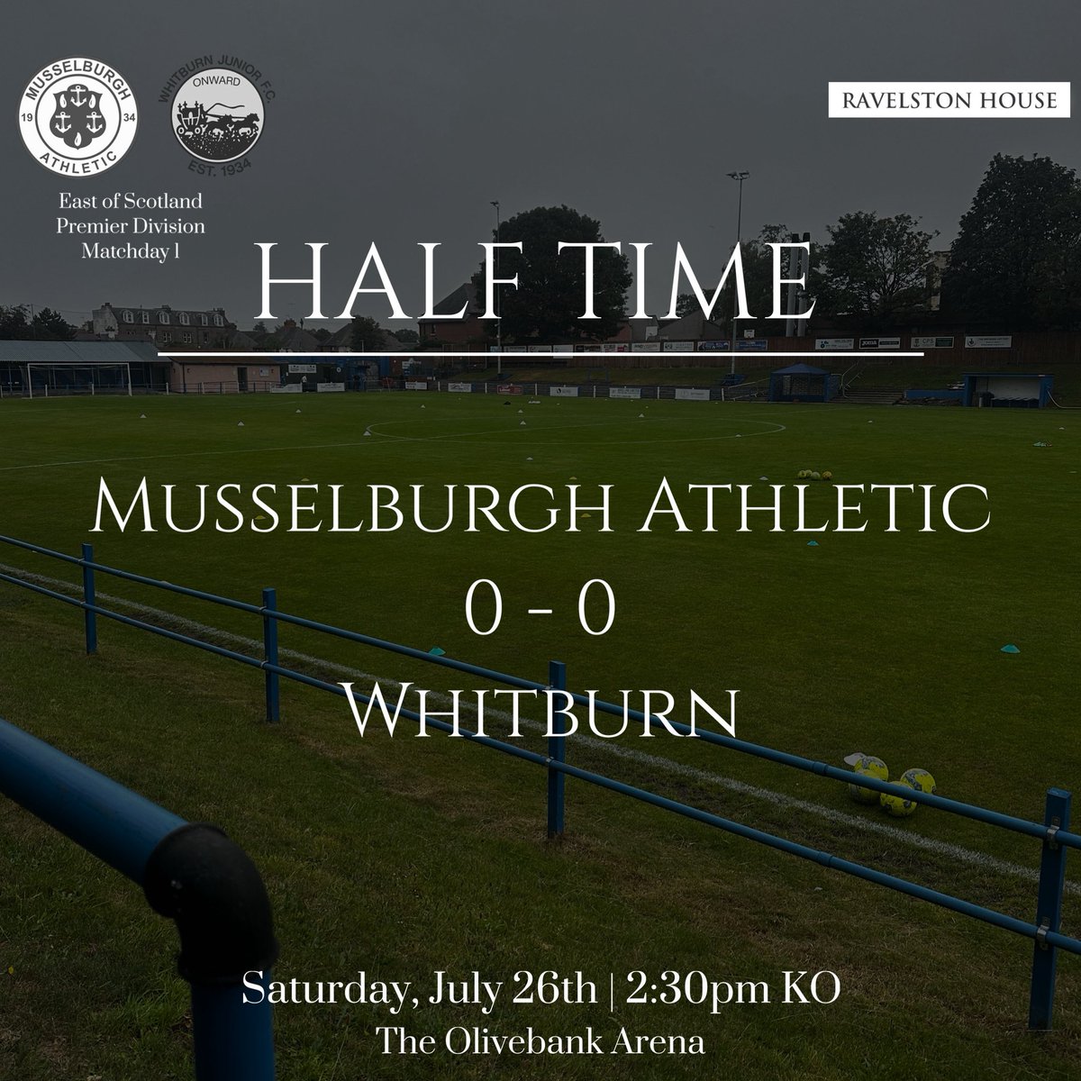MusselburghAth's tweet image. HALF TIME 

Musselburgh Athletic 0 - 0 Whitburn

A plethora of chances for the Burgh but we’ve yet to hit the back of the net.