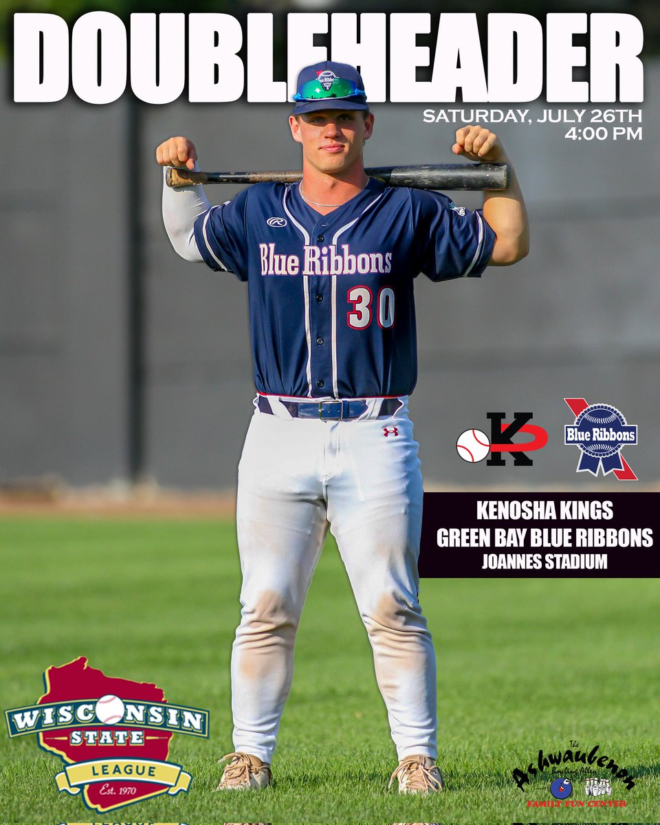 We've got two games on tap today at The Jo, with the Kenosha Kings coming to town for a 4-game series. 
📍Joannes Stadium 
🕑 4:00 PM
🆚️ Kenosha Kings 
🖥 YouTube &amp; Facebook 
🎟 $3 adults, $1 students, 12 and under FREE
🍻 $2 PBR