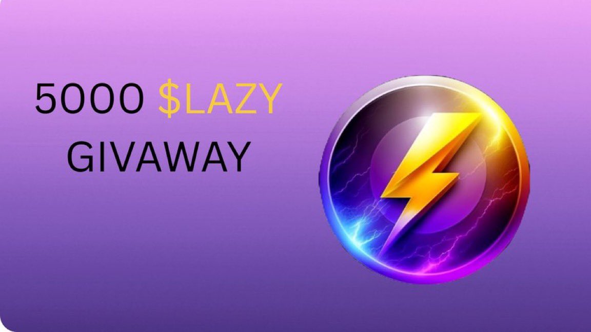 ⚡️GM Lazy People!☕️

5k $Lazy Giveaway 📣

Like
Retweet
Comment something #Lazy
