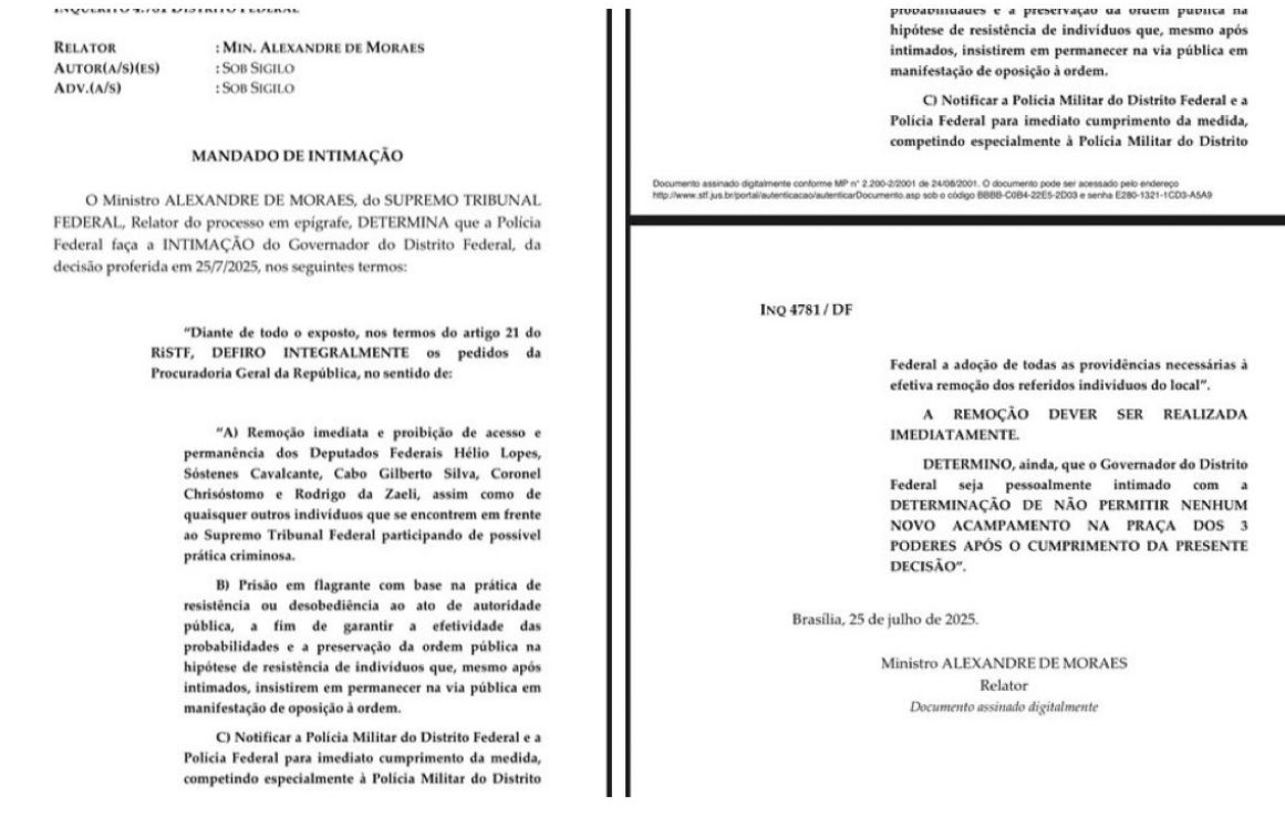 GilsonMachado22's tweet image. Realmente a nossa constituição não vale mais de nada hoje…
Uma manifestação pacífica foi retirada da frente do supremo tribunal federal por decisão do ministro do STF.
Olhem o nível da intimação, fico me perguntando como chegamos a esse nível de ditadura….