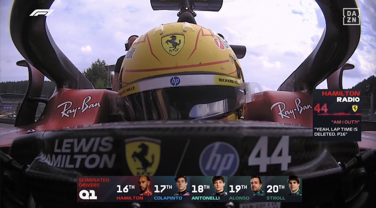 SoyMotor's tweet image. ❌ ELIMINADOS EN Q1 ❌
Hamilton
Colapinto
Antonelli
Alonso
Stroll
#F1 #BelgianGP