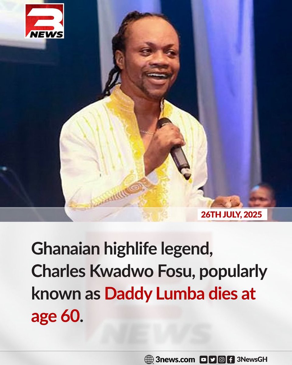 3fm927's tweet image. Legendary Ghanaian highlife singer and songwriter Charles Kwadwo Fosu popular known as Daddy Lumba is dead.
#3NewsGH #3FM927