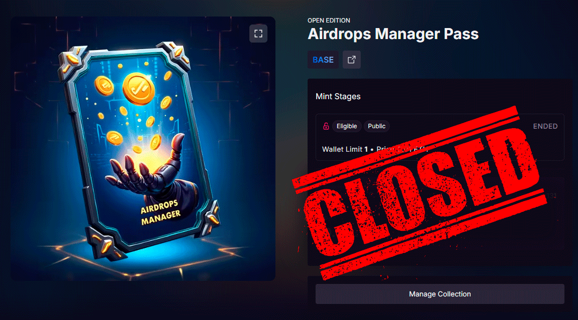 _airdmanager's tweet photo. 🎉 Hello Farmers!
Our "Early Adopters" campaign is now officially CLOSED!
Congrats to everyone who minted the Airdrops Manager Lifetime Pass at the symbolic price! 🪙 https://t.co/aceCIH0GCd