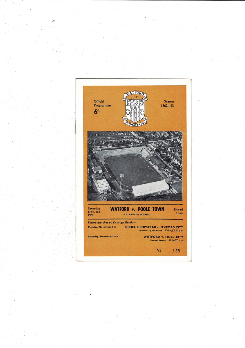 bobsprogrammes's tweet image. Watford v Poole Town FA Cup Football Programme 1962/63
£2.50 + Postage
Now available @ bobsprogs.com
@WatfordFC @watford @watfordfans
@WatfordFansPage @PooleTownFC @Pooletownfcsupp
@nonleagueprogrammes @NonLeagueBlogs @nonleaguecrowd @thenonleaguepaper