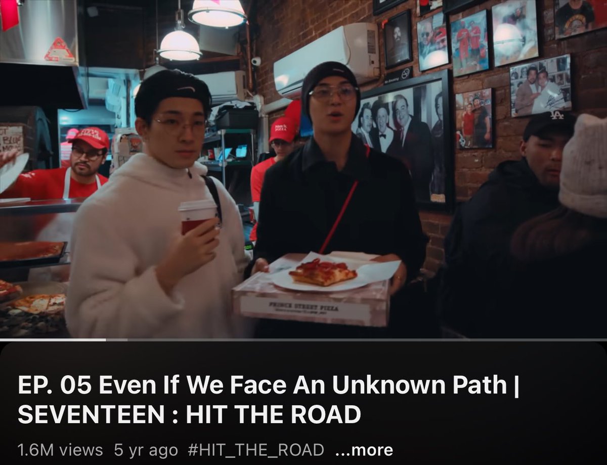 peakykoko's tweet image. the pizza date was featured in MINGYU’s episode of hit the road….
svt record featured his LA trip from last year