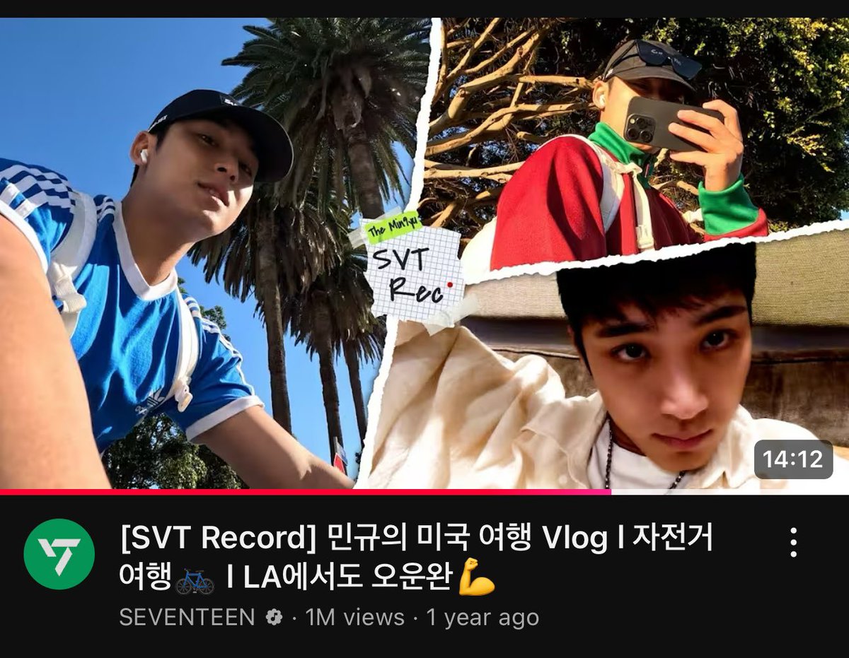 peakykoko's tweet image. the pizza date was featured in MINGYU’s episode of hit the road….
svt record featured his LA trip from last year
