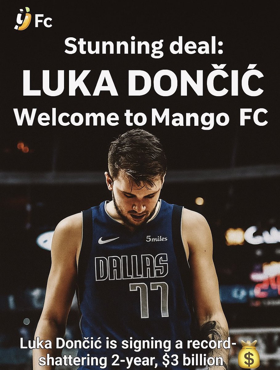 ProfessorrBron's tweet image. Breaking: @lokuradoncic and the MangoFC have agreed to a two-year, $3 billion contract, league sources tell @TheAthletic @Dk1fann
