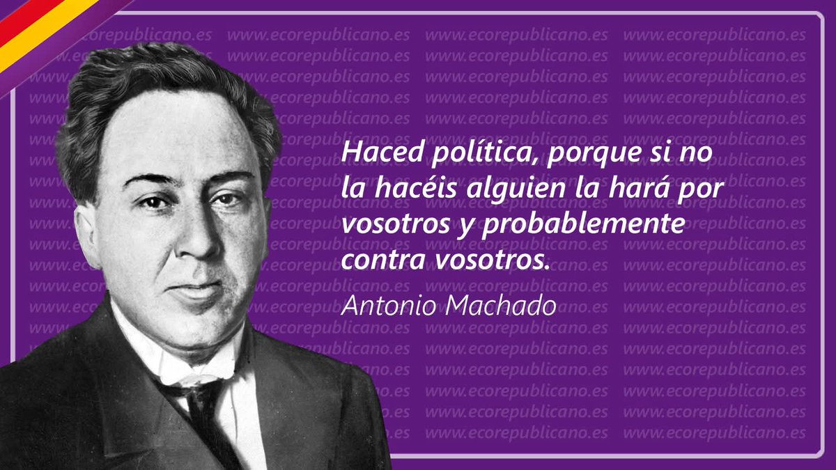 ecorepublicano's tweet image. El 26 de julio de 1875, nace en Sevilla el poeta Antonio Machado. 🌿