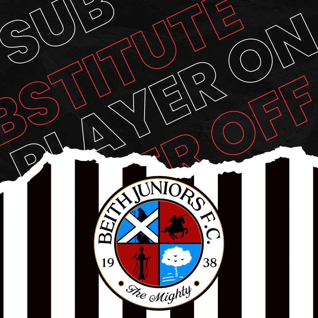 BeithJuniorsFC's tweet image. On: James Finlay
Off: Liam McGonigle