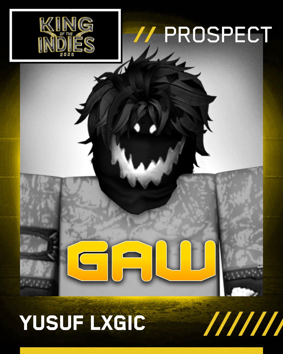 IWA (@iwa_rblx) on Twitter photo IWA: KING OF THE INDIES || CONFIRMED PARTICIPANT
The eighth OFFICIAL King of the Indies Tournament participant is <a href="/yusufbandour/">yusuf/kami</a> from <a href="/golden_aguila/">Golden Aguila Wrestling</a>!
Can Lxgic outlast 31 other competitors? IWA: KING OF THE INDIES || CONFIRMED PARTICIPANT
The eighth OFFICIAL King of the Indies Tournament participant is <a href="/yusufbandour/">yusuf/kami</a> from <a href="/golden_aguila/">Golden Aguila Wrestling</a>!
Can Lxgic outlast 31 other competitors?