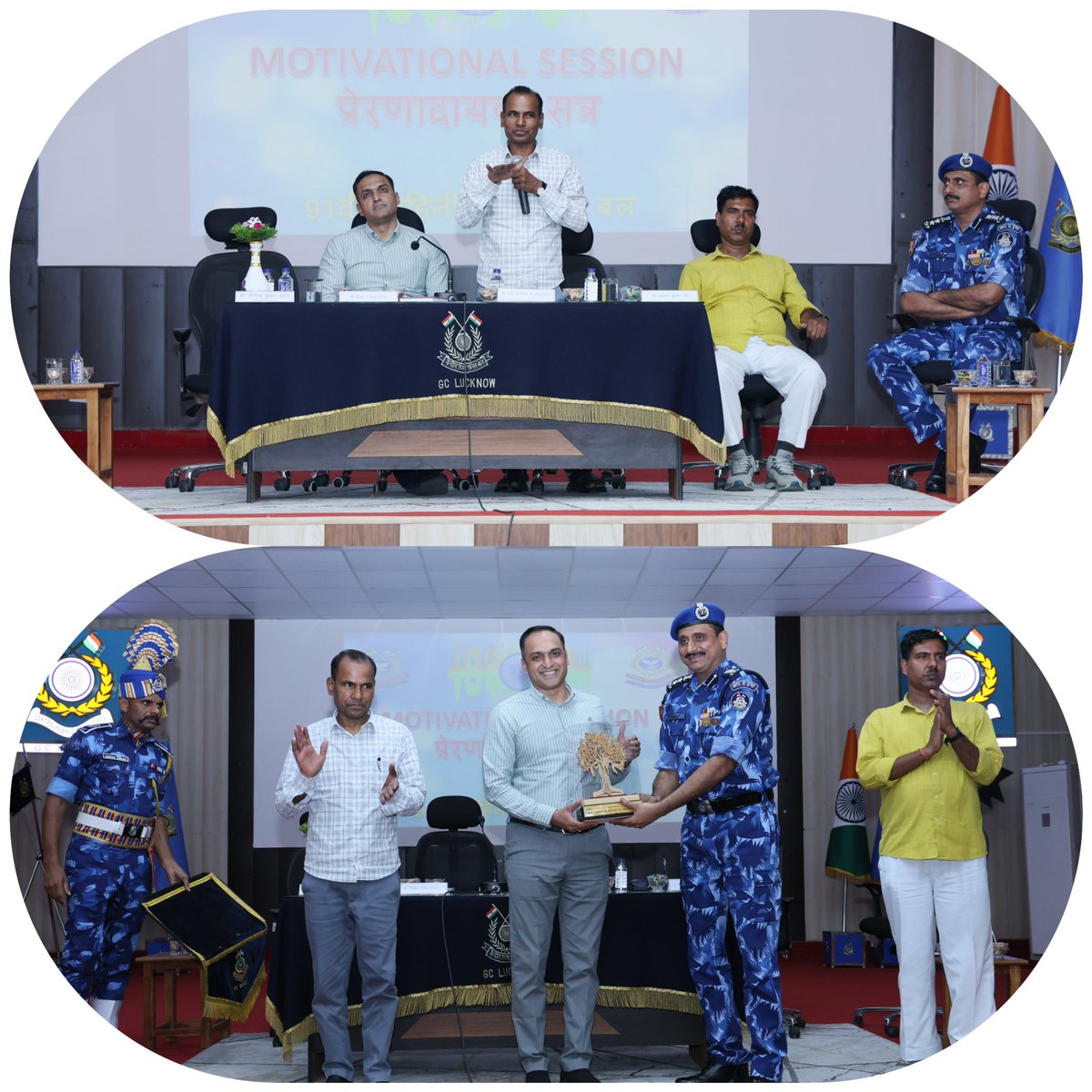 091bn's tweet photo. @91Bn  #RAF #crpfindia Lucknow a motivational session was taken by Shri L. Venkateshwar Lu (IAS) and Dr. Vikrant Singh Tomar, guiding personnel on self-development &amp; stress management.  #RAFIndia #Leadership #Motivation. https://t.co/GHilFOrEOM