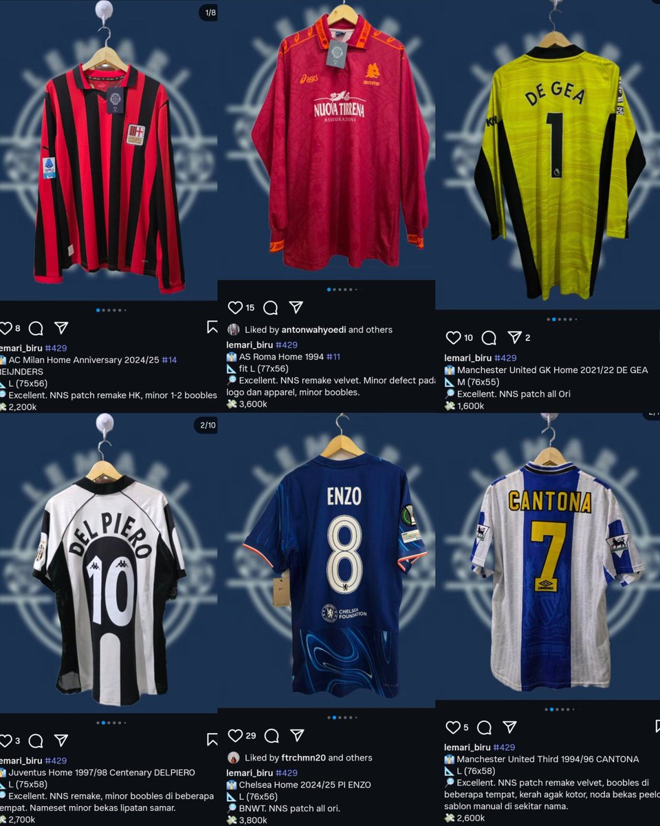 426 <a href="/Jerseyforum/">Si Paling Jersey</a> NEW DROPS! AC Milan LS, AS Roma LS. Chelsea, MU LS, Chelsea, Juve, dll 🤩

Detail di gambar / meluncur ke:

📷 IG instagram.com/lemari_biru
☎️  WA +6281110067132
#jersey4sale