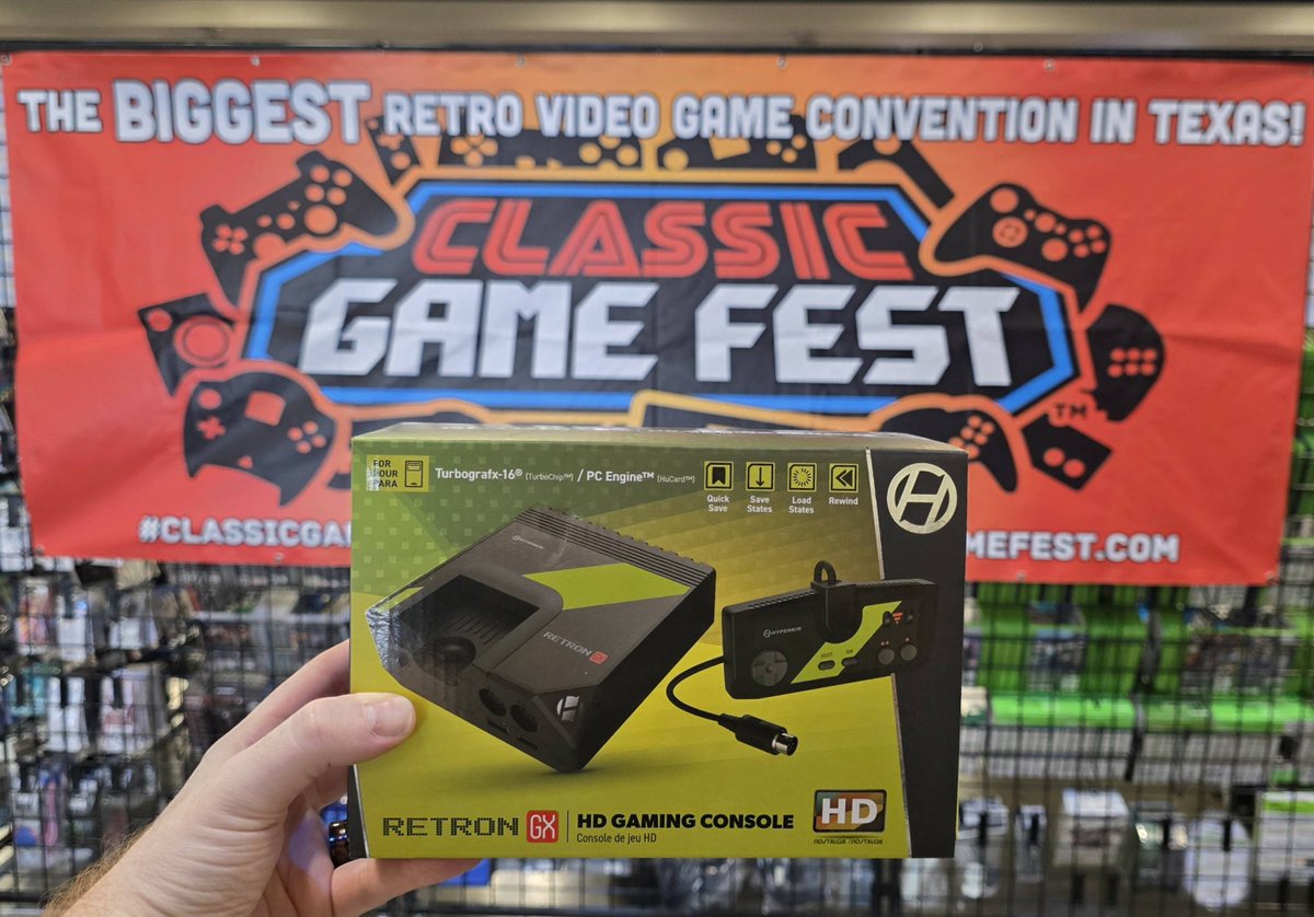 Hyperkin's tweet image. We're demoing the RetroN GX all weekend at #ClassicGamesFest!
Launches August 20, get a sneak peek now!
🎮 Pre-order: tinyurl.com/5n6k288m