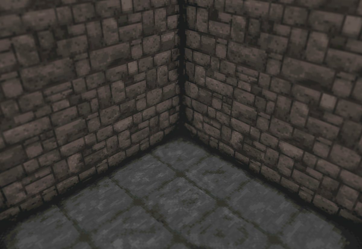 32x32 hand painted #pixelart texturing progress. I went on a deep dive into PS1 texturing after being inspired by <a href="/EliasDaler/">Elias Daler</a> and their work. The 256 colour palette is a mix of Silent Hill/Resident Evil/Quake. I'm using <a href="/aseprite/">Aseprite</a> &amp; <a href="/Crocotile3D/">Alex</a>