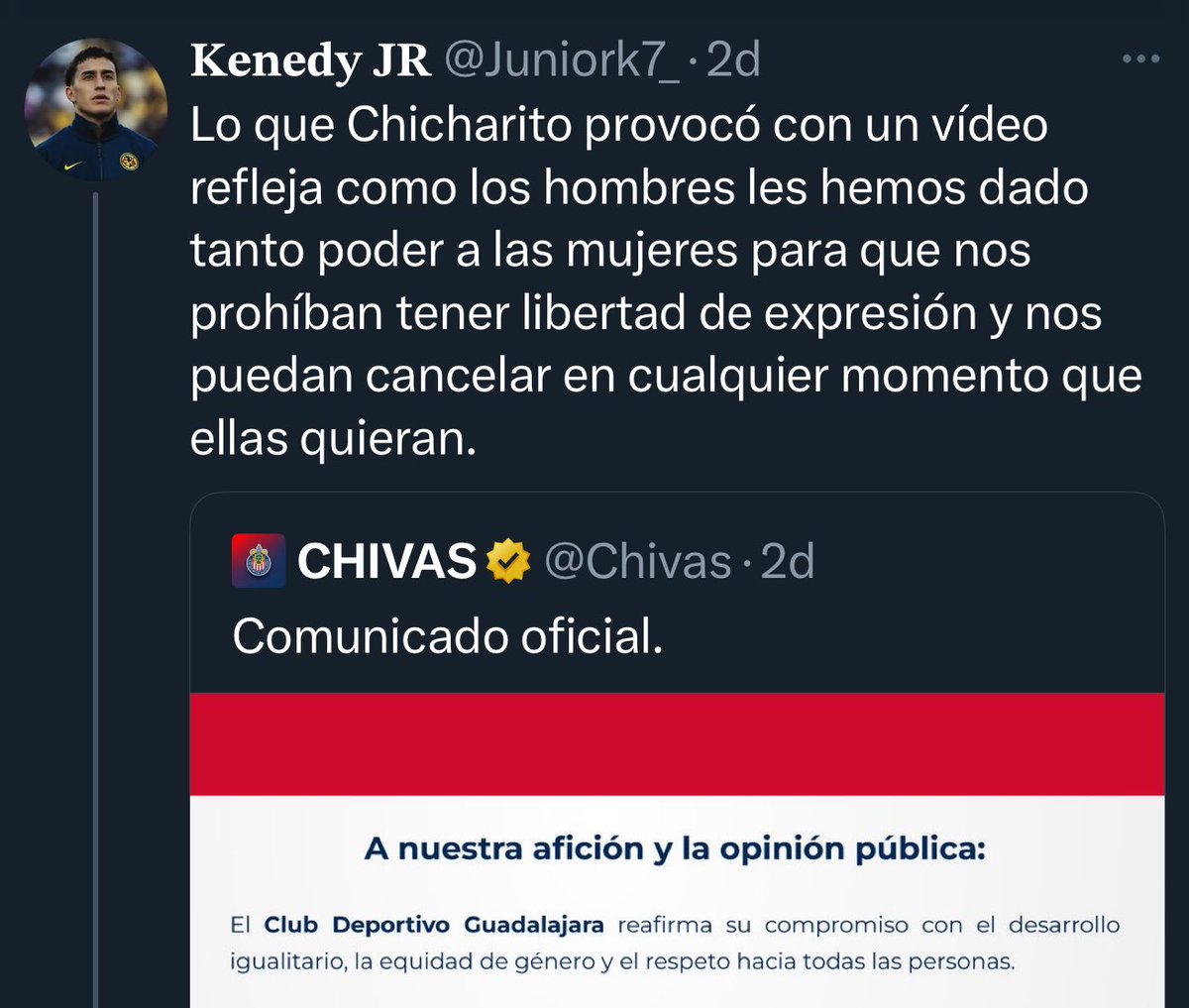 Pobres hombres oprimidos que reciben consecuencias cuando actúan de una manera rancia. ¿Alguien puede pensar en ellos? 

*Y qué berga con su “poder que les hemos dado”, no pues gracias.