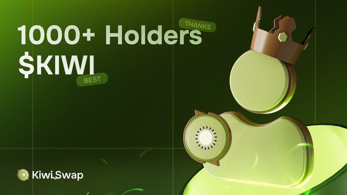 KiwiSwapX's tweet image. $KIWI ➔ 1,000 holders strong. Day 3.