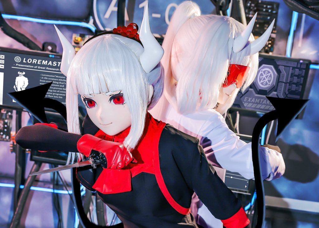 MaidLucifer's tweet image. All dressed up for a Hit &amp;amp; Run.

摄影📸&amp;amp;后期🖥️:六筒

#Helltaker