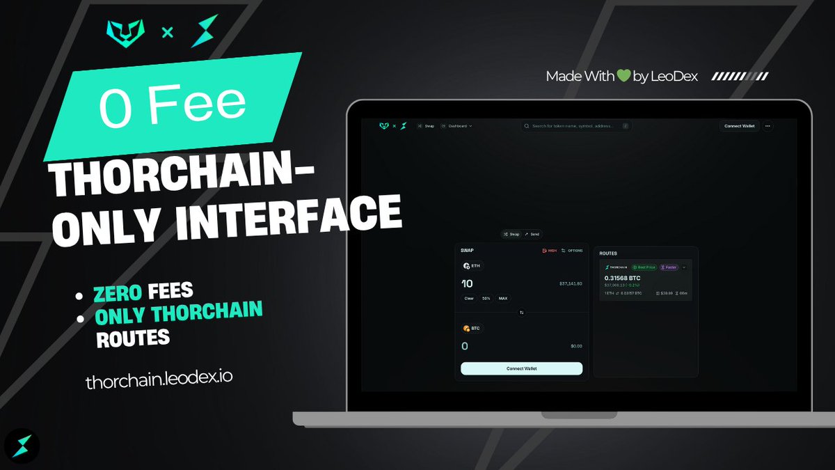 leodexio's tweet image. The @THORChain community asked for a zero fee interface - you deserve the full thing

We began our journey building full-time for cross-chain  just a few months ago. We&apos;ve been building something since the zero fee interface debate began

thorchain.leodex.io

Here is V1 🦁⚡️
