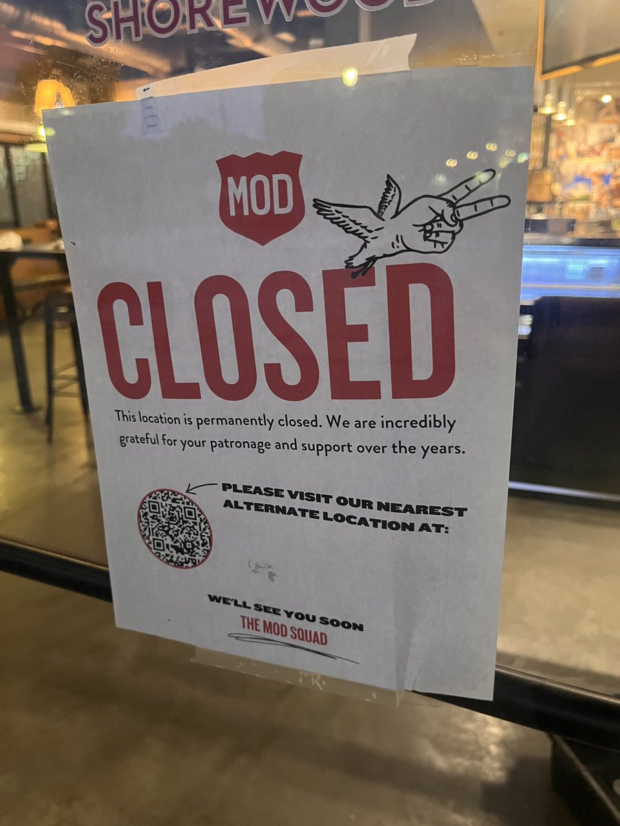 ShermanJeff's tweet image. What’s here? Other concepts in the @MODPizza restaurant family? @ShopShorewood, let’s get it filled!
Mod Pizza 🍕 in @ShorewoodWis has closed.
jsonline.com/story/communit…