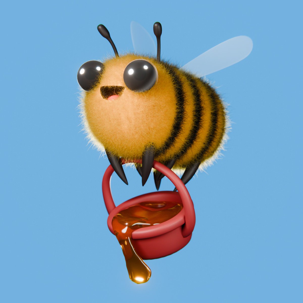 cgcookie's tweet image. 🍯Too chubby to fly. Too proud to care.
"Cute Flof Bee" made in Blender by our member Suban Waseem 👏