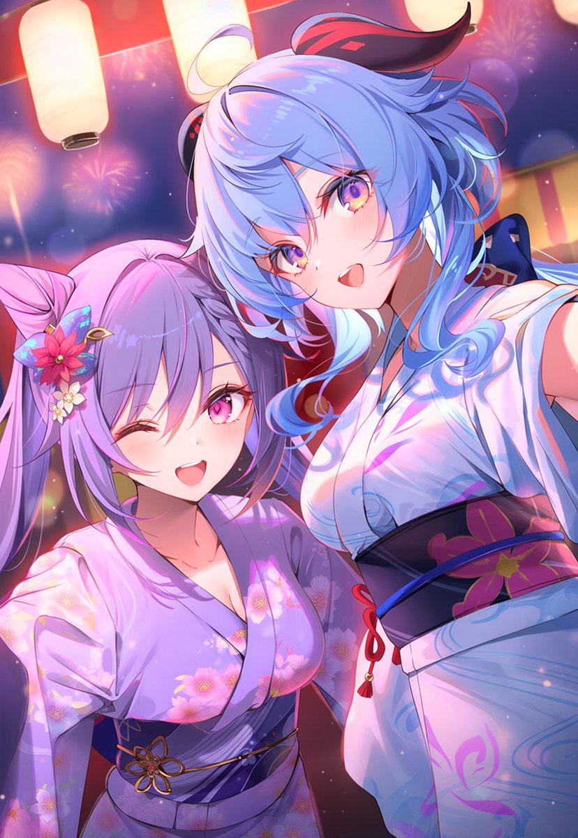yuusha12345's tweet image. 甘雨＆刻晴
#原神