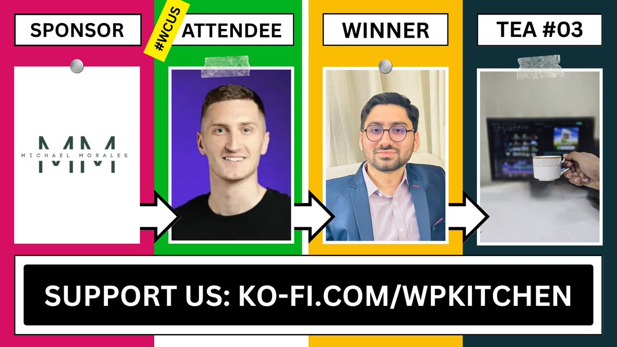 FromWPK's tweet image. Tea Giveaway #03:
🤝 Sponsored by Michael Morales (aedininsight.com)
🏆 Selected by WordCamp US attendee Arnas Donauskas
🎁 Served to Hasnain Akbar in Faisalabad, Pakistan
🔗 Learn more about tea time: wpkitchen.com/?p=5716
