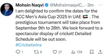 askrajeshsahu's tweet image. एशिया कप 2025 की तारीखों का ऐलान हो गया है। भारत-पाकिस्तान दोनों को एक ग्रुप में रखा गया है। मतलब दोनों के बीच सितंबर में मैच होगा। अगर टीमें सुपर-4 में पहुंची तो फिर से 21 सितंबर को मुकाबला होगा।
एशिया कप 2025 की मेजबानी भारत को मिली है, लेकिन भारत-पाकिस्तान के खराब संबंध के…