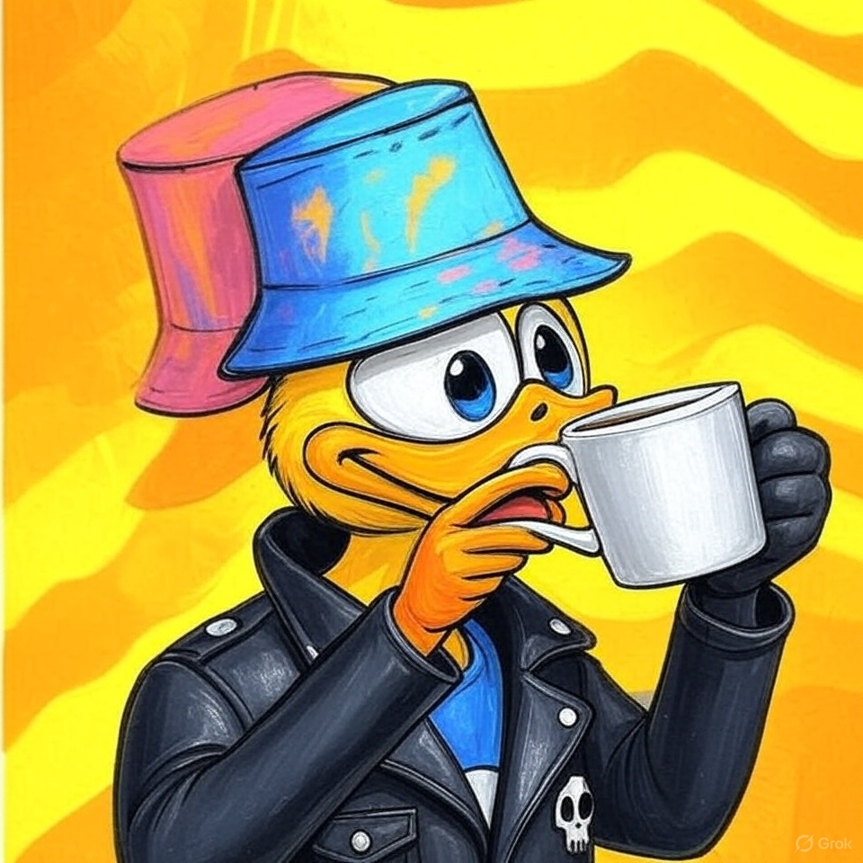 13lack_sheep's tweet image. Meet my cool duck NFT sipping his morning brew! 🎨📷 if you’re in, and let’s connect! Follow for more quirky drops! 
#NFTart #DigitalCollectables #NFTCommunity #CryptoArt #SaturdayVibes