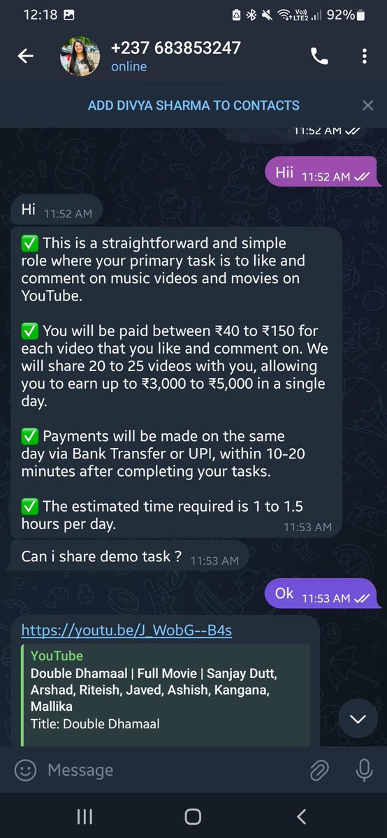 divya_gandotra's tweet image. Someone is using my name & photos on Telegram to offer fake jobs.
I am NOT associated with this.
Please don’t fall for it and report such accounts immediately.
Stay safe & alert! ⚠️
