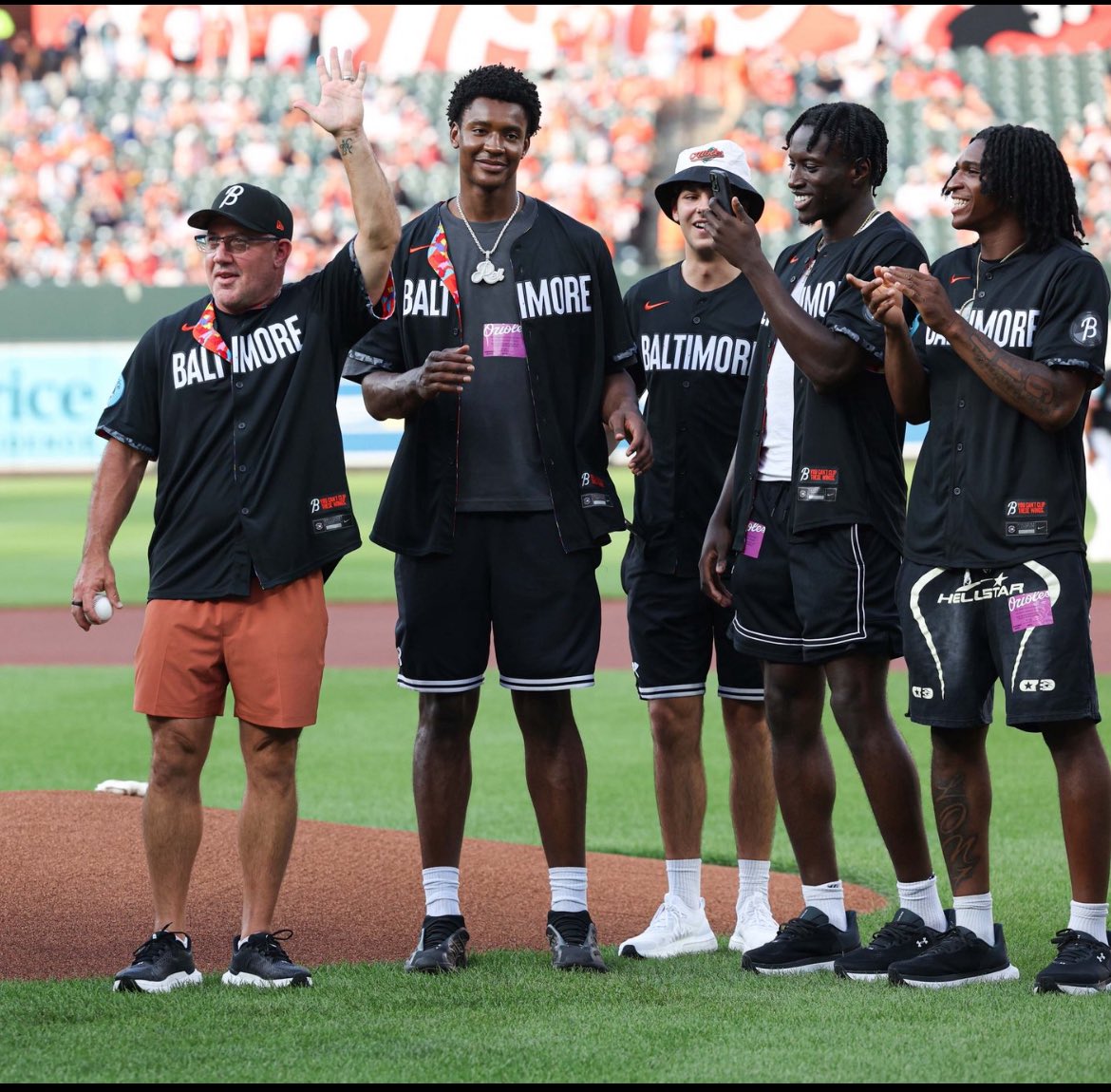RivalsNation's tweet image. Alums George Turkson (Lowell) and Andre Mills (Boston) join Maryland head coach Buzz Williams and teammates to throw out the first pitch at the Baltimore Orioles game last night. We are blessed that basketball continues to provide so many life changing experiences for our guys.