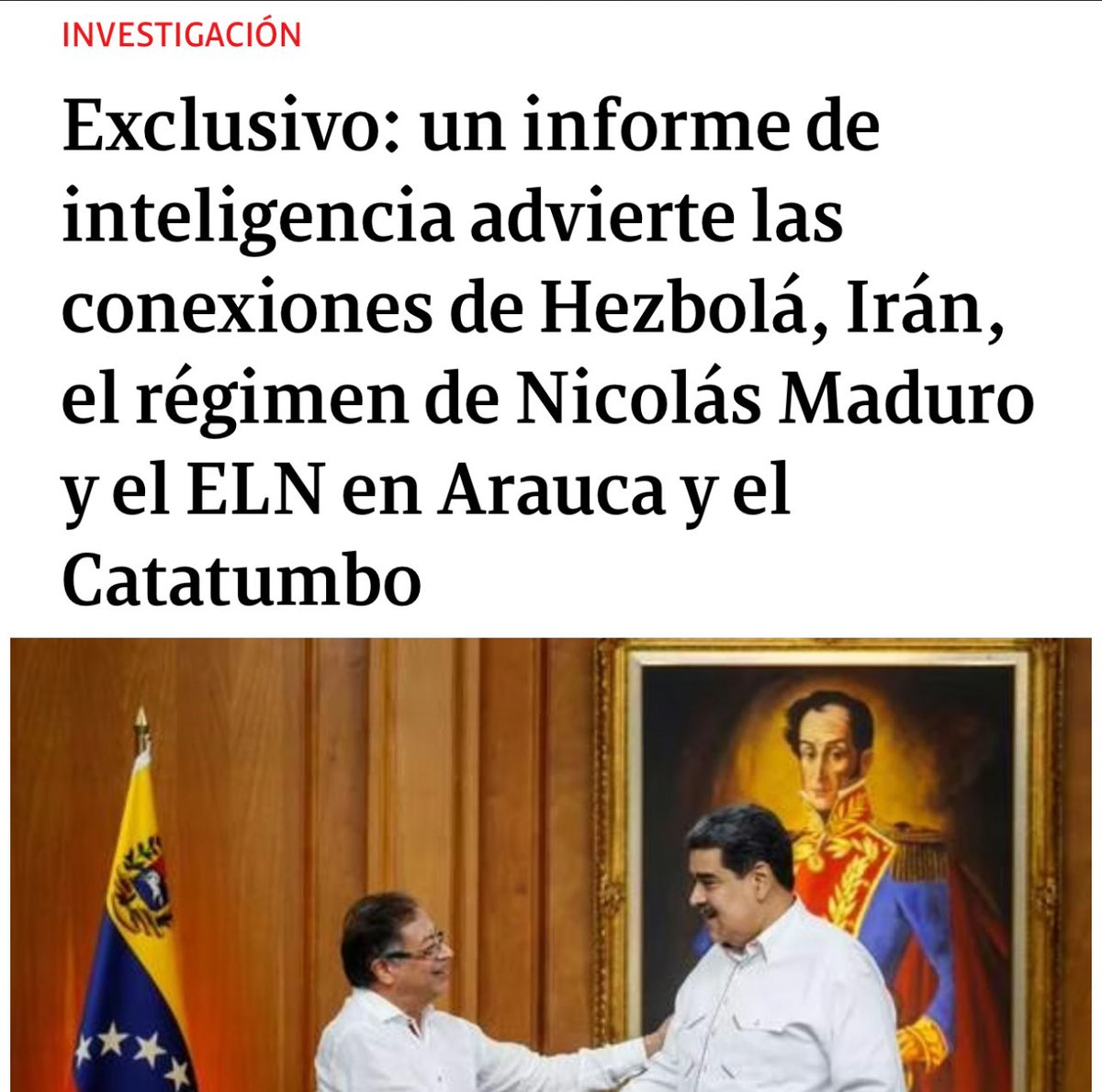 ATENCIÓN | SEMANA revela informe de inteligencia internacional que deja al descubierto un entramado criminal en la frontera entre Colombia y Venezuela. Cártel de los Soles, ELN, Hezbolá y la complicidad de Maduro y Petro que lo encubren con la llamada “Zona Binacional”. 
🆘
