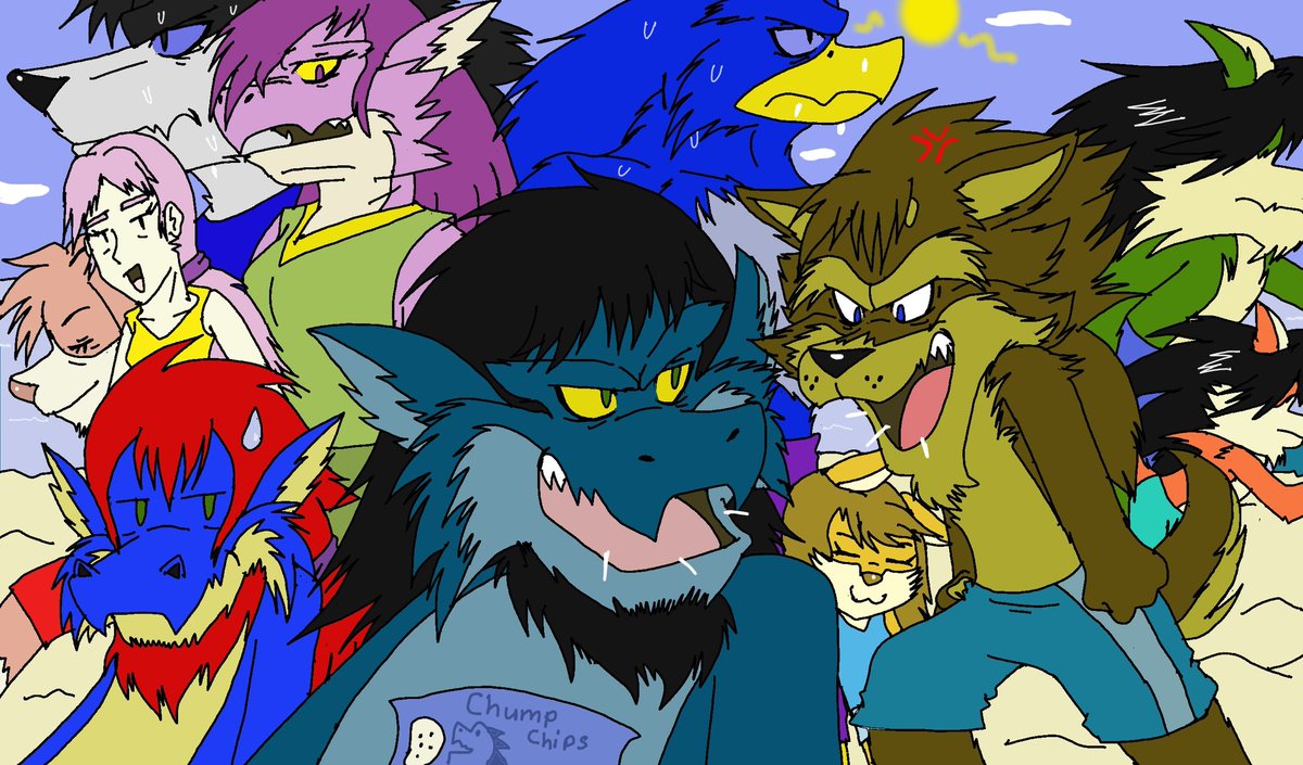RedHedge8's tweet image. Icky and friends on a beach
