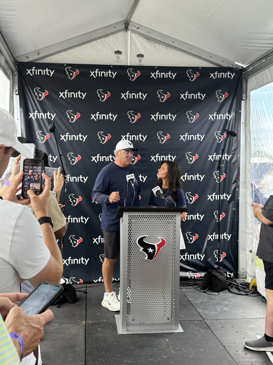 SeanTPendergast's tweet image. Ownership is here. Cal and Hannah talking about the team and the announcement that Janice McNair will be inducted into the Ring of Honor this season. #TexansCamp