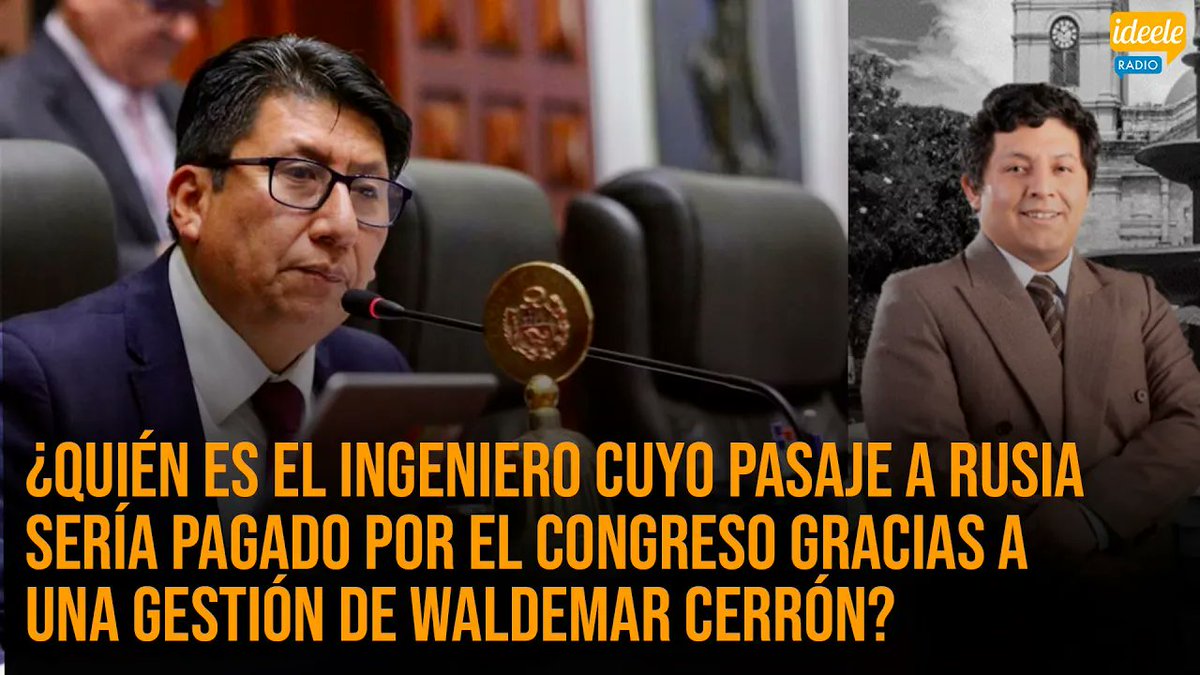 ideeleradio's tweet image. 🔴 EXCLUSIVO | @ideeleradio pudo conocer que el #Congreso también le pagaría el pasaje a #Rusia a un ingeniero cercano al primer vicepresidente del Parlamento #WaldemarCerrón. 

Conoce los detalles en este video▶️ tinyurl.com/2t9dyy98