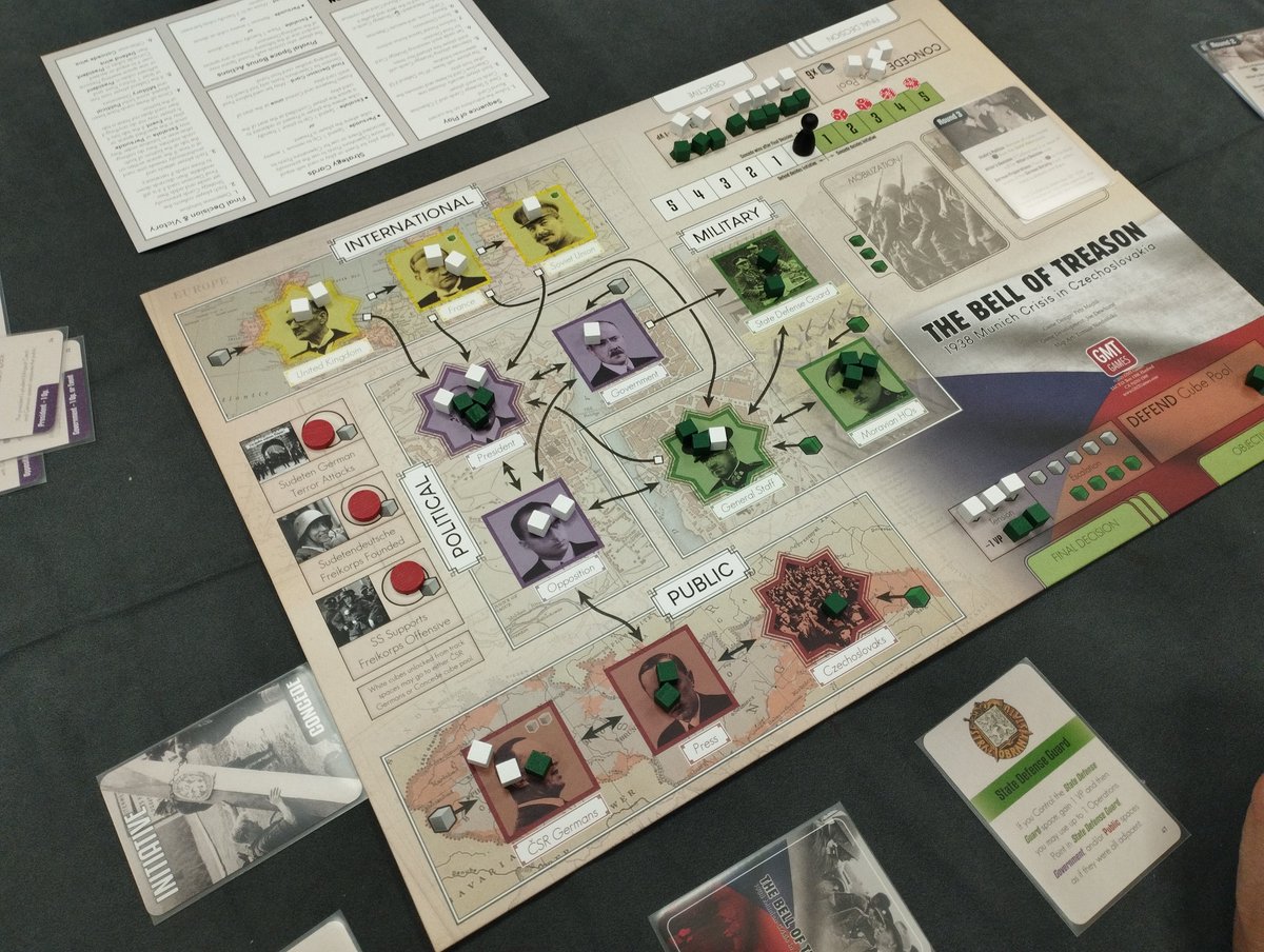 BambotPiotr's tweet image. I recently played four games of The Bell of Treason: 1938 Munich Crisis in Czechoslovakia, published by @GMTGames. The game exceeded expectations. It's very atmospheric, ambiguous, and has interesting victory conditions in a historical context. And there are Polish themes.