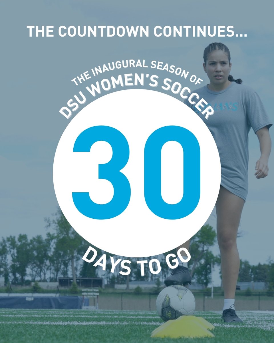 ⏳ 30 DAYS TO GO

The countdown continues as we get closer to kickoff for the inaugural season of DSU Women’s Soccer! ⚔️⚽️

Be part of history from day one.

#DSUSoccer #InauguralSeason
