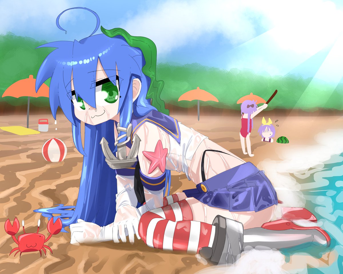 papyopyo313's tweet image. #らきすた #泉こなた #イラスト 

konata shimakaze cosplay ver🌊🦀🏖️🍉