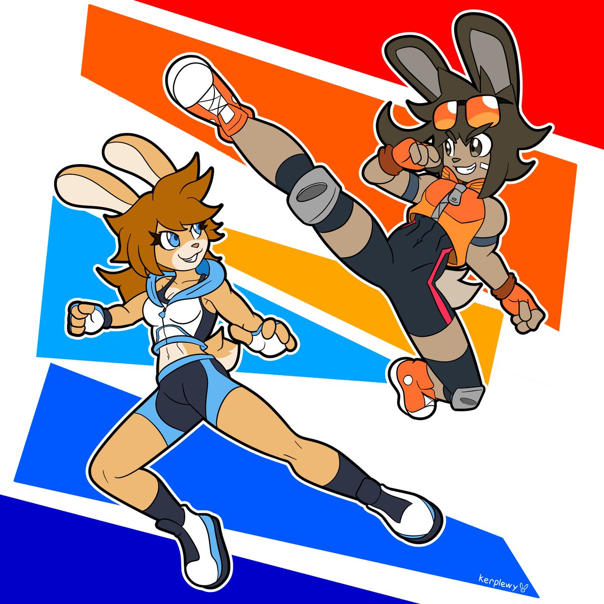 kerplewy's tweet image. Revenge attack for @Calamancyy of our two buns, battling it out!

#ArtFight