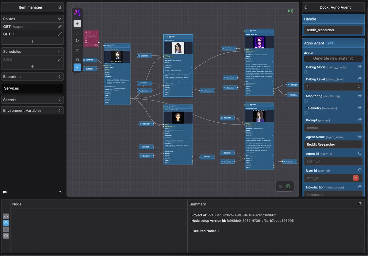 I’m integrating <a href="/AgnoAgi/">Agno</a> into PolySynergy, the visual agent builder I’ll be open-sourcing soon.

With full control over agents, tools, teams, and flow logic.

This will be the most advanced visual agent framework there is.

Stay tuned.