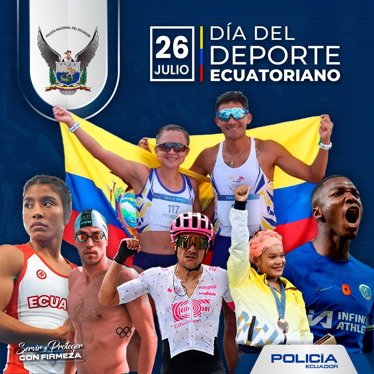PoliciaEcuador's tweet image. DÍA DEL DEPORTE ECUATORIANO
Celebramos la pasión, el esfuerzo y la dedicación de todos nuestros deportistas que, desde sus diferentes disciplinas, impulsan el desarrollo y son el orgullo de nuestro país.
#DíaDelDeporteEcuatoriano