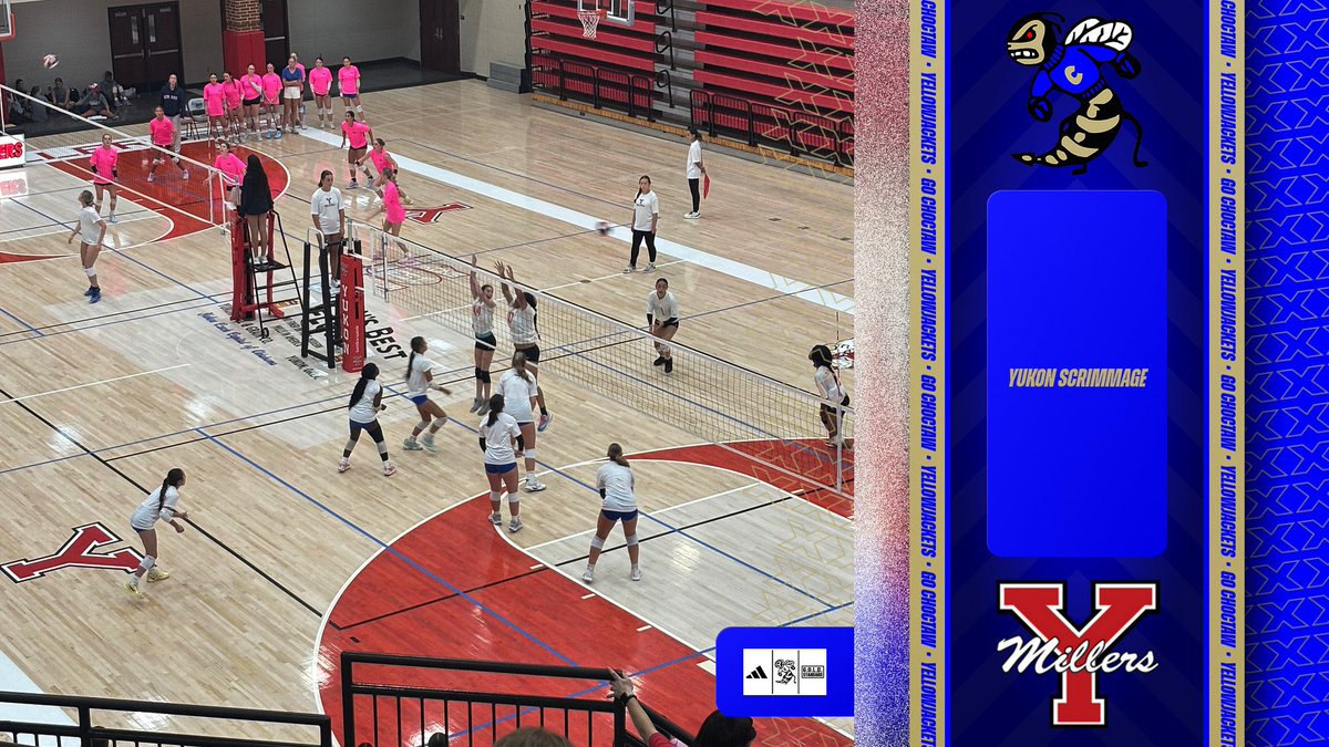 🔥 Game Day Work! Choctaw Volleyball is on the road today, competing in the Yukon Scrimmage as they gear up for a strong season! 💪🏐Let’s go, Yellowjackets!