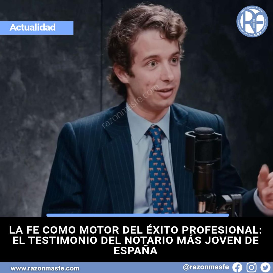 razonmasfe's tweet image. 📰Fernando Frías, el notario más joven de España con 24 años, transformó su vida tras encontrar la fe durante sus estudios universitarios, pasando de una familia alejada de la religión a una profunda espiritualidad.
➕ info: razonmasfe.com/la-fe-como-mot…