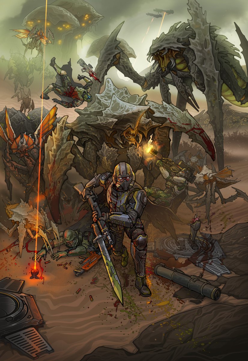 Helldivers_NOW's tweet photo. #Helldivers2 | #Helldivers2Art 

What Strategem do you think he dropped?

Art by Ivan Yakushev https://t.co/fPo1DXwVuO