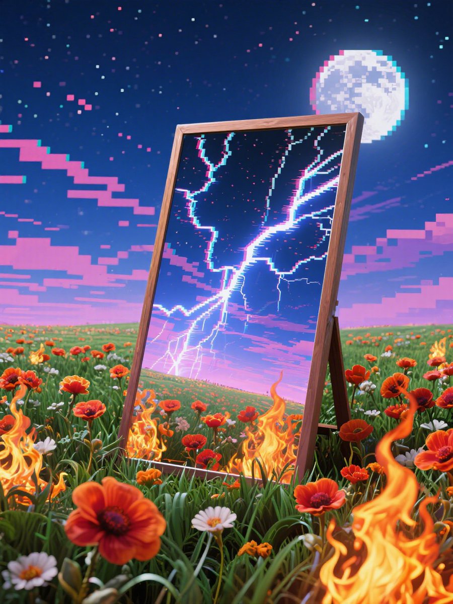 os_orabi's tweet image. Glitch in the Garden: When Lightning Strikes the Dream
Generated with @dreamina_ai