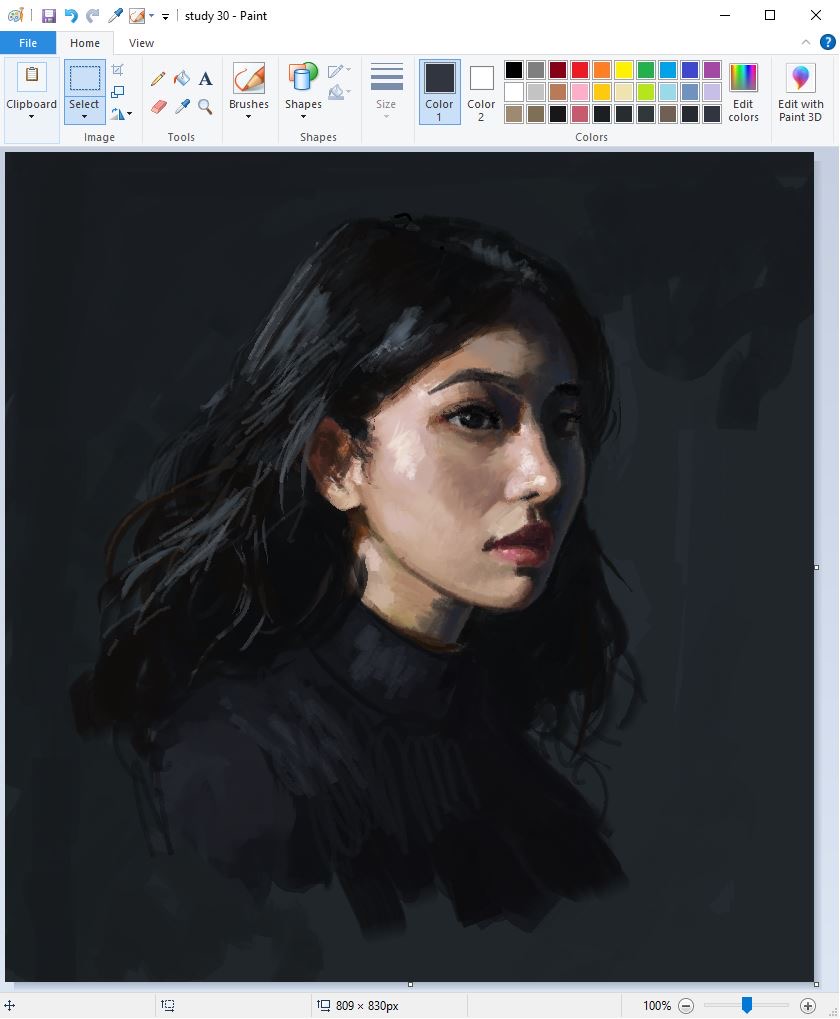 Portrait in MS Paint