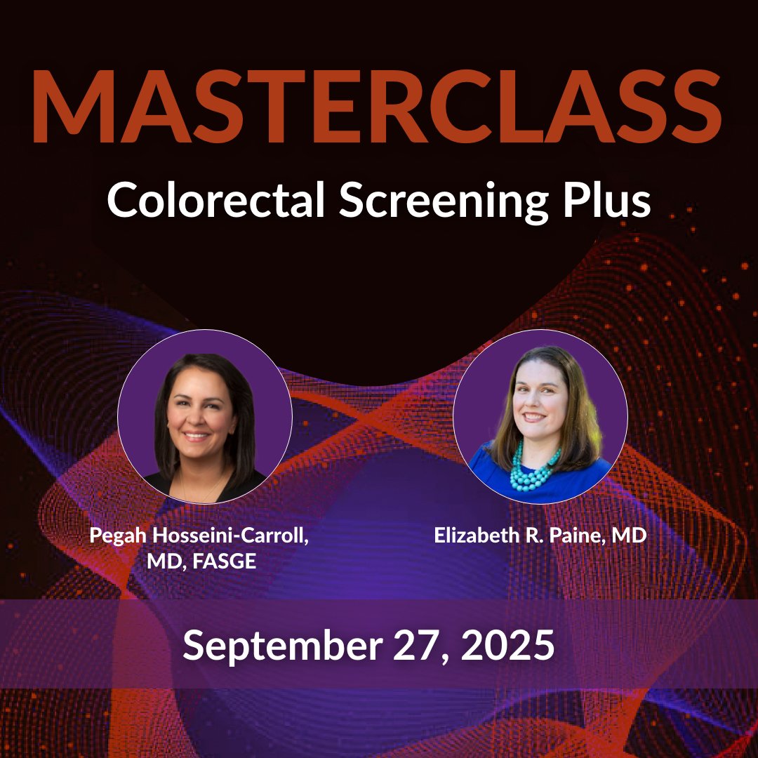ASGEendoscopy's tweet image. #CRC rates are rising in younger adults and advanced cases are more common. Sept. 27&apos;s Masterclass: Colorectal Screening Plus covers biomarker testing, patient preferences and more with Course Directors @PegHCMD &amp;amp; @EPaineMD. Save your seat 📅: hubs.ly/Q03xmght0 #GITwitter